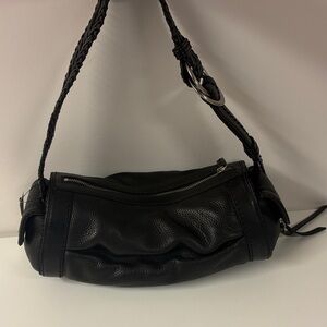 Black Leather Calvin Klein Shoulder Bag